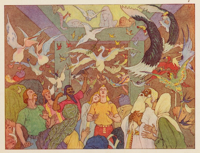 Noé bárkája: A galamb visszatérése (színes litográfia) alkotó: Elmer Boyd Smith