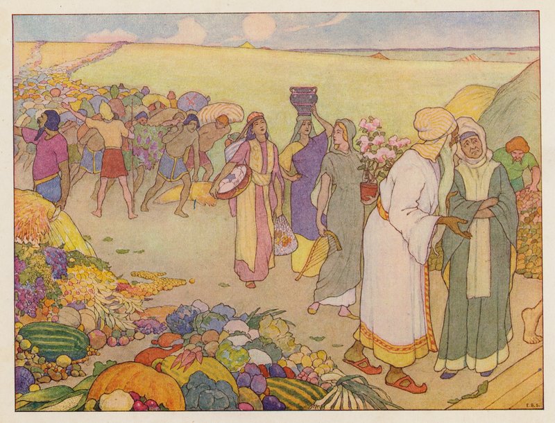 Noé bárkája: készletek felvétele (színes litográfia) alkotó: Elmer Boyd Smith