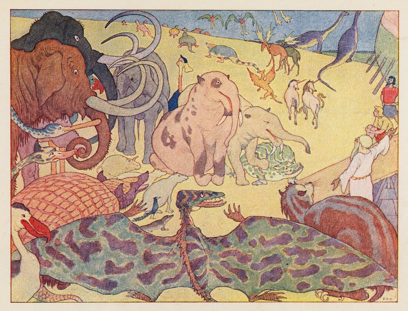 Noé bárkája: Azok, akik nem akartak bemenni (színes litográfia) alkotó: Elmer Boyd Smith