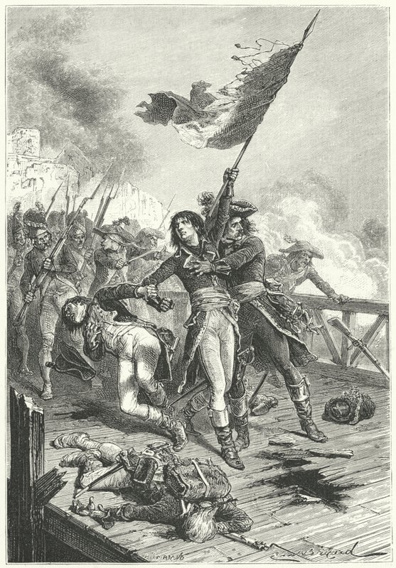 Bonaparte Napóleon az Arcole-i hídon alkotó: Emile Antoine (after) Bayard