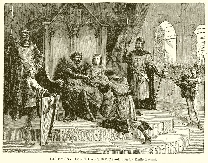A feudális szolgálat szertartása alkotó: Emile Antoine Bayard