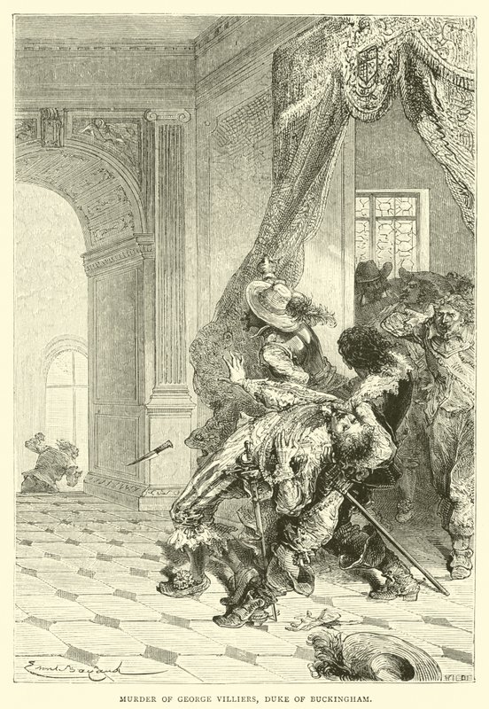 George Villiers, Buckingham hercegének meggyilkolása alkotó: Emile Antoine Bayard