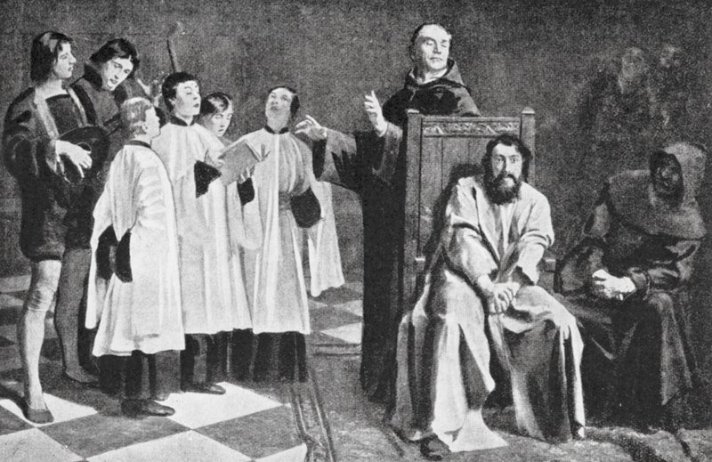 Hugo van der Goes őrülete (litográfia) alkotó: Emile Charles Wauters