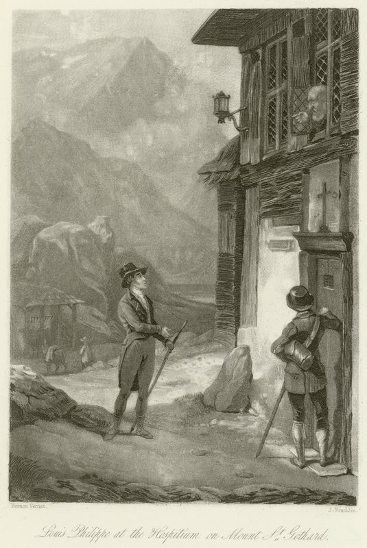 Lajos Fülöp a Hospitiumban a St. Gothard hegyen alkotó: Emile Jean Horace Vernet