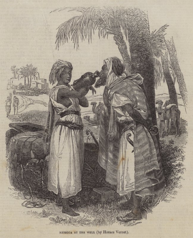 Rebecca a kútnál alkotó: Emile Jean Horace Vernet