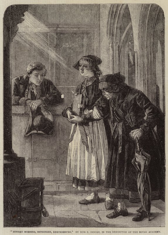 Vasárnap reggel, Betzingen, Knetensburg alkotó: Emily Mary Osborn