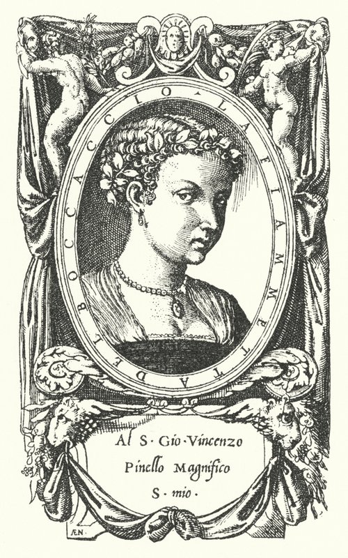A Lady Fiammetta, Madonna Fiammetta Giovanni Boccaccios Elégia című regényének alanya alkotó: Enea Vico