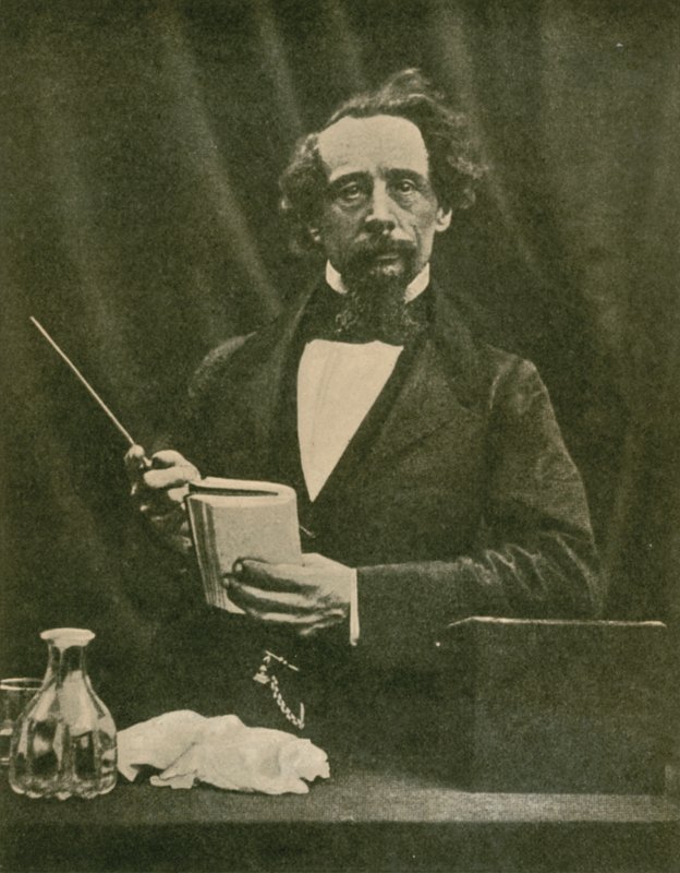 Charles Dickens felolvasást tart, 1859 alkotó: English Photographer