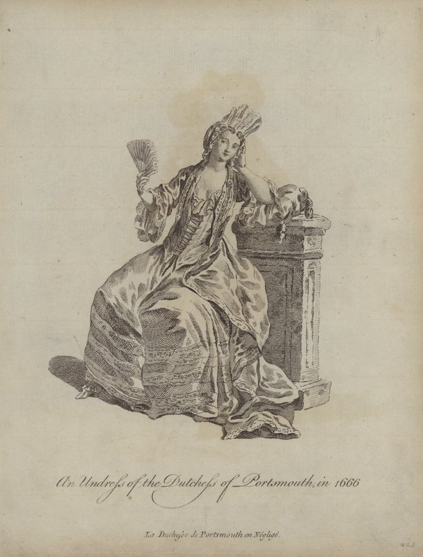 Portsmouth hercegnőjének levetkőzője 1666-ban alkotó: English School