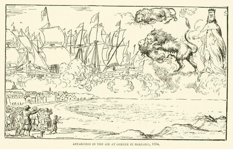 Jelenések a levegőben a hollandiai Goeree-ben, 1664 alkotó: English School