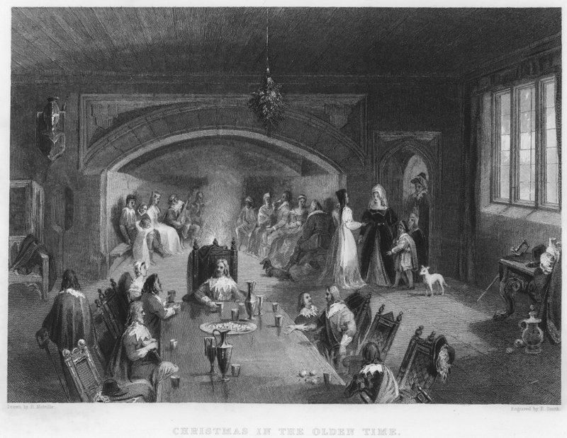 Karácsony a régi időkben, Wycoller Hall, Lancashire, 1650 alkotó: English School