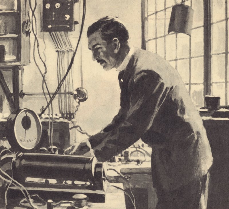 Ernest Rutherford első kísérleteit egy 60 láb hosszú bádogkamrában végezte alkotó: English School