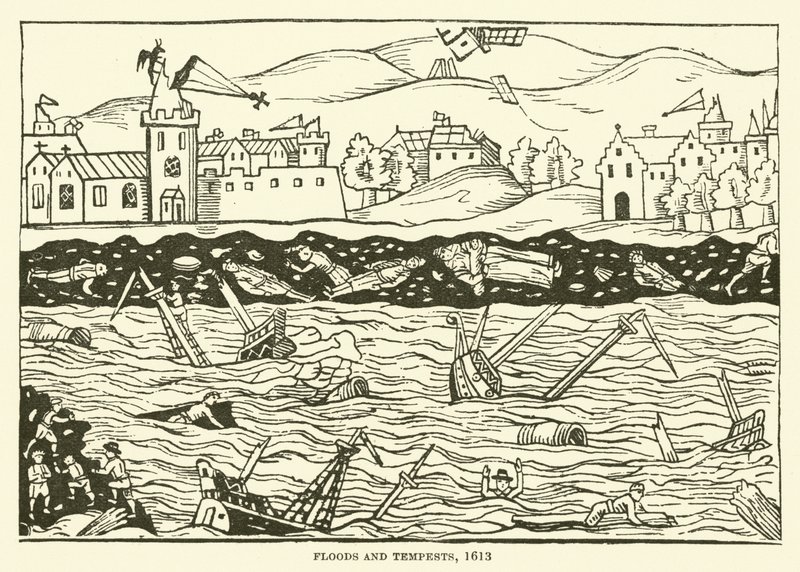 Árvizek és viharok, 1613 alkotó: English School