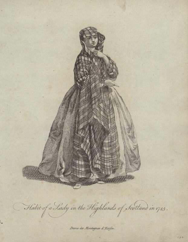 Egy hölgy szokása Skócia Felföldjén 1745-ben alkotó: English School