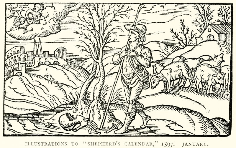 Illusztrációk a Pásztorok kalendáriumához, 1597. január alkotó: English School