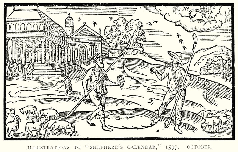 Illusztrációk a Pásztorkalendáriumhoz, 1597. október alkotó: English School