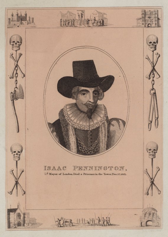Isaac Pennington, London polgármestere, 1661. december 17-én halt meg a Towerben. alkotó: English School