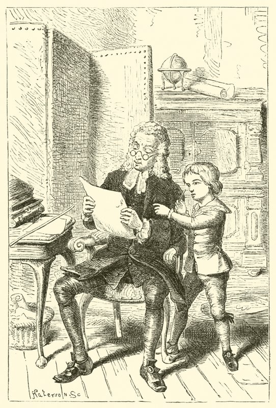 Joshua Reynolds, a fiú, bemutatja apja iskolájának rajzát alkotó: English School