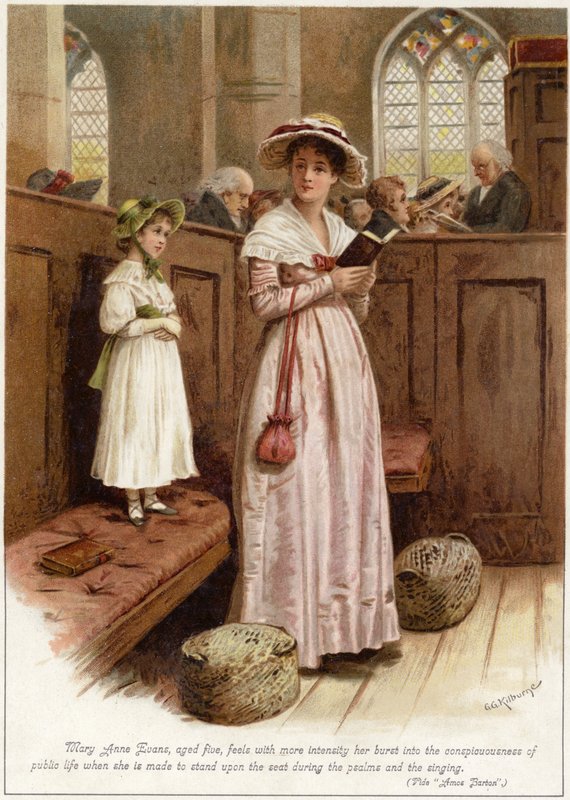 Mary Anne Evans (azaz George Eliot), öt éves, egyre nagyobb intenzitással érzi, hogy berobban a ? alkotó: English School