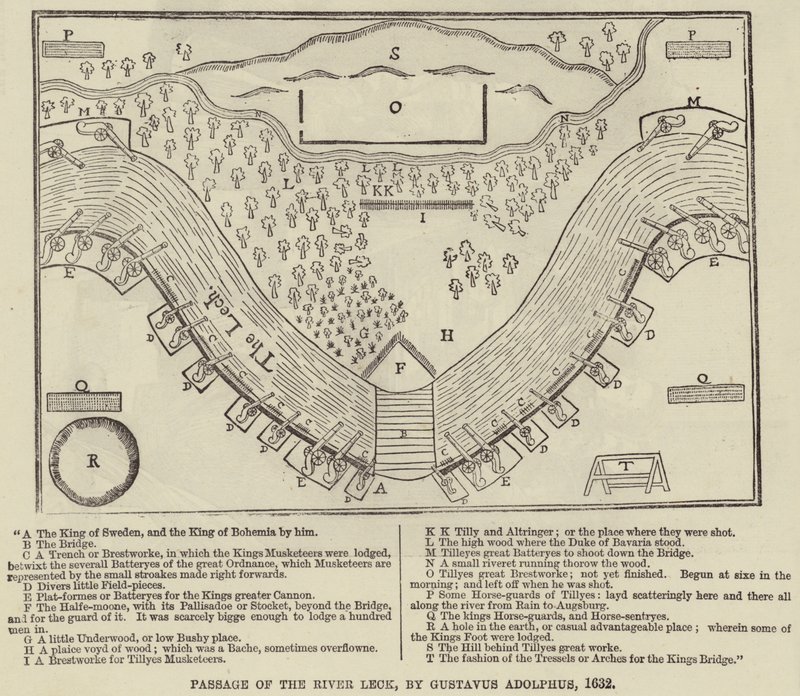 A Leck folyó áthaladása, Gustavus Adolphus, 1632 alkotó: English School