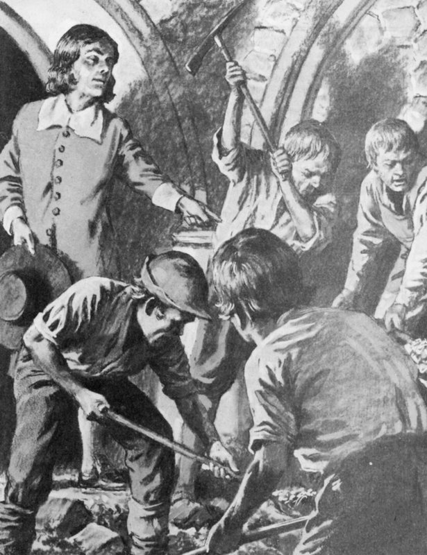 Samuel Pepys megpróbálja megtalálni John Barkstead kincsesbányáját a londoni Towerben alkotó: English School
