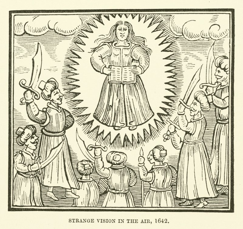 Furcsa látomás a levegőben, 1642 alkotó: English School