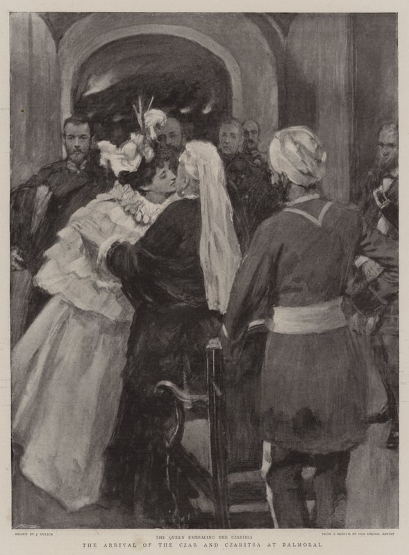 A cár és Czaritsa érkezése Balmoralra alkotó: English School