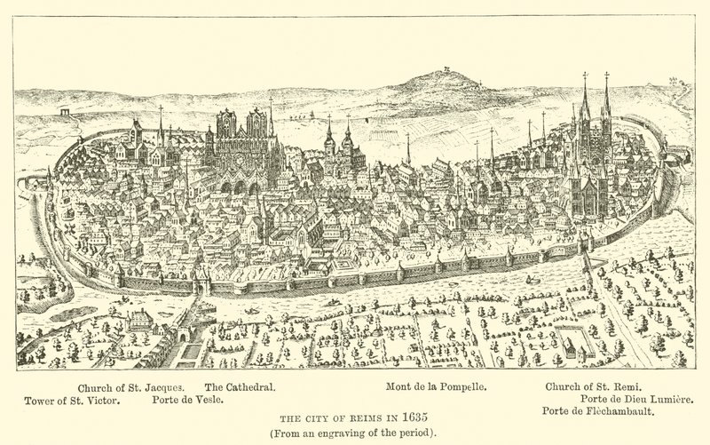 Reims városa 1635-ben (Egy korszak metszetéből) alkotó: English School