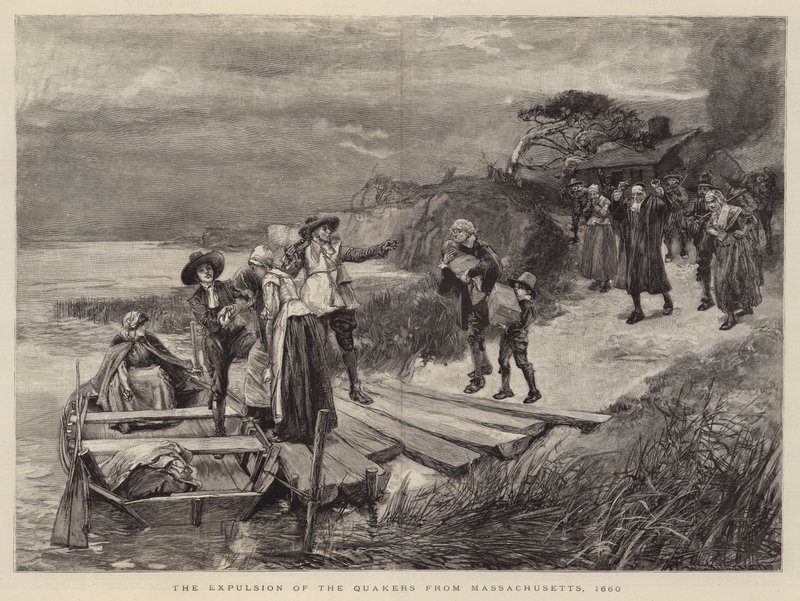 A kvékerek kiűzése Massachusettsből, 1660 alkotó: English School