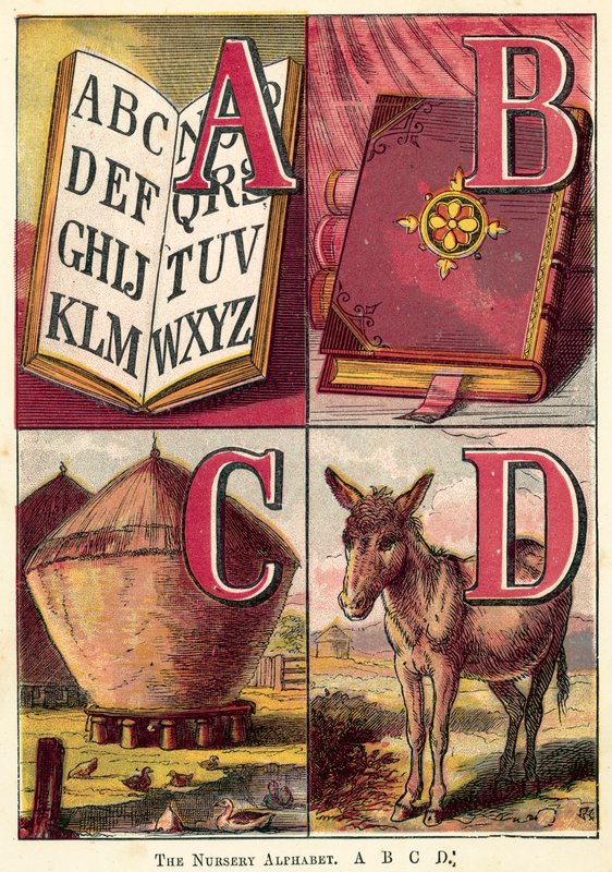 Az óvodai ábécé, A, B, C, D alkotó: English School