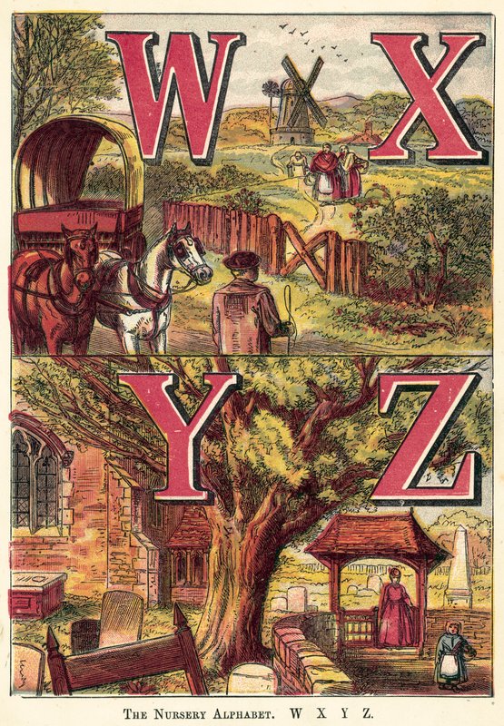 Az óvodai ábécé, W, X, Y, Z alkotó: English School
