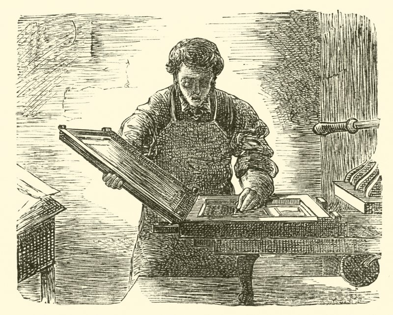 William Davy tiszteletes, mint saját nyomdásza alkotó: English School