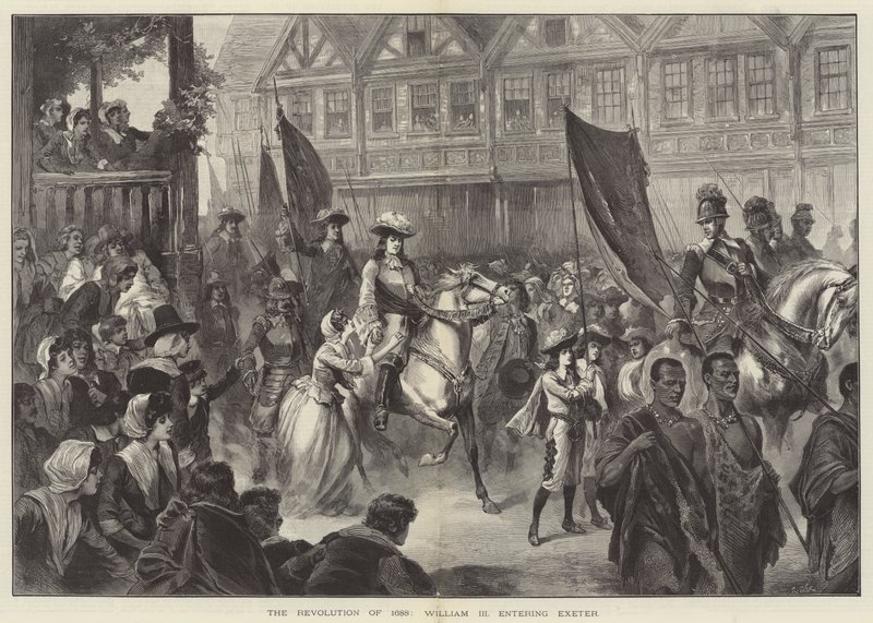 Az 1688-as forradalom, III. Vilmos belép Exeterbe alkotó: English School