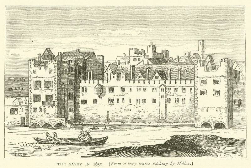 A Savoy 1650-ben, Hollar nagyon szűkös rézkarcából alkotó: English School