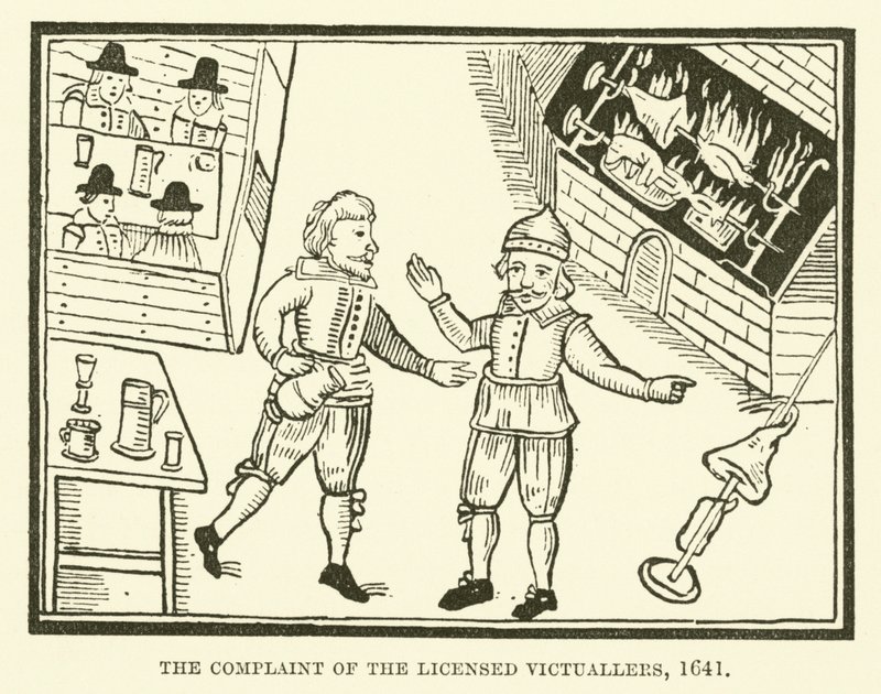 Az engedéllyel rendelkező élelmezők panasza, 1641 alkotó: English School