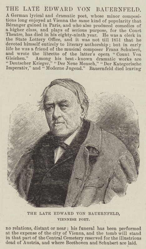 A néhai Edward von Bauernfeld, bécsi költő alkotó: English School