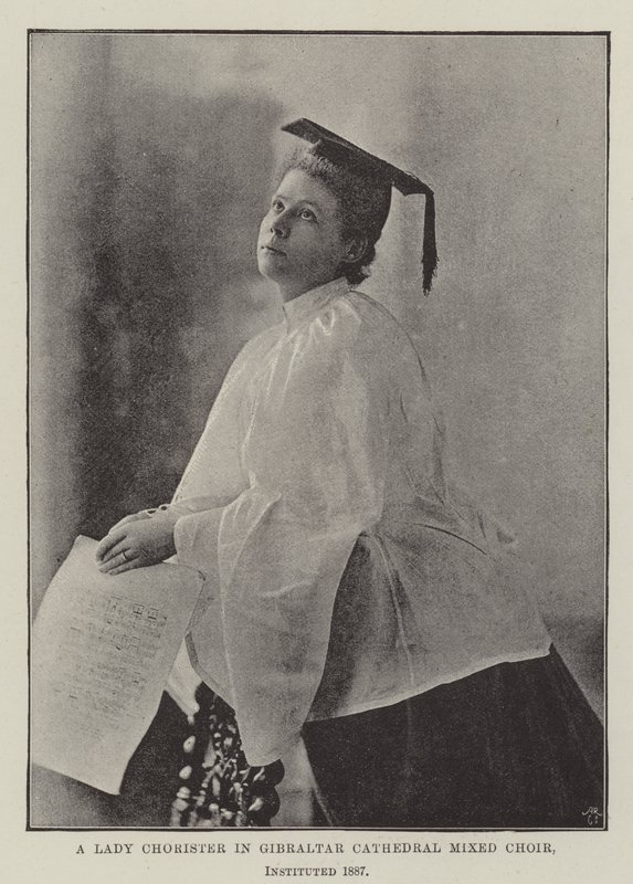Lady Chorister in Gibraltar Cathedral Vegyes kórus, 1887-ben alakult alkotó: English Photographer