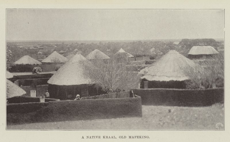 Egy bennszülött Kraal, Old Mafeking alkotó: English Photographer