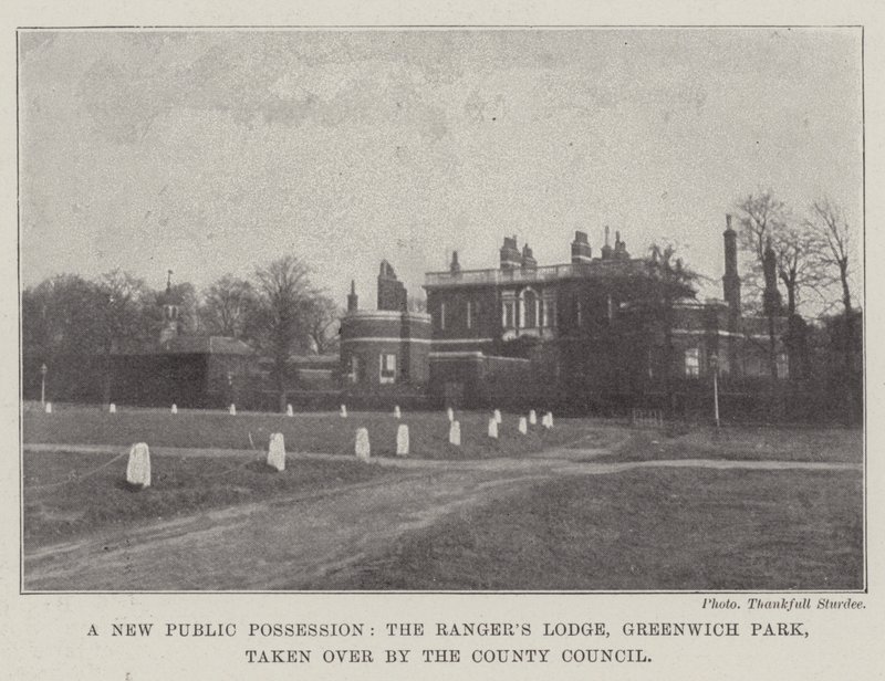 Új közbirtokosság, a Rangers Lodge, Greenwich Park, amelyet a Megyei Tanács vette át alkotó: English Photographer