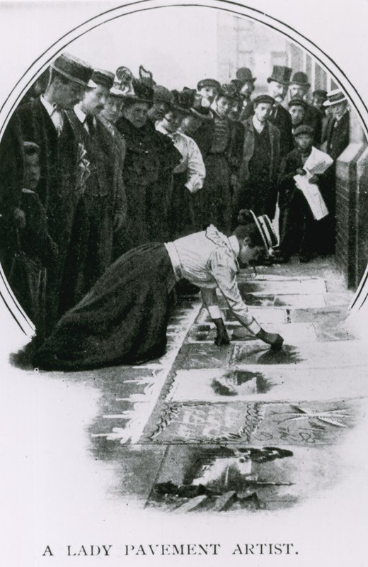 Egy járdaművész hölgy VII. Edward koronázásának idejéről alkotó: English Photographer
