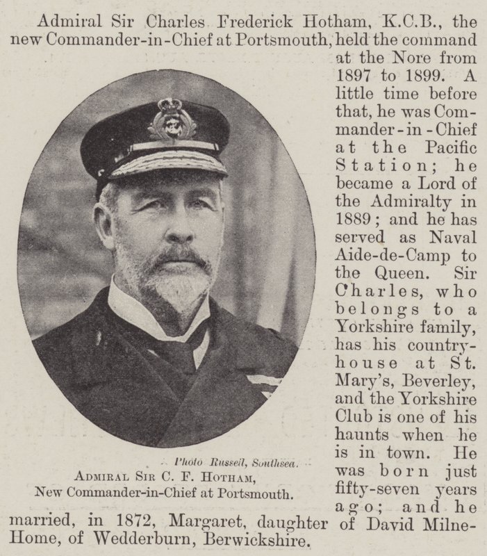 Sir C. F. Hotham admirális, Portsmouth új főparancsnoka alkotó: English Photographer