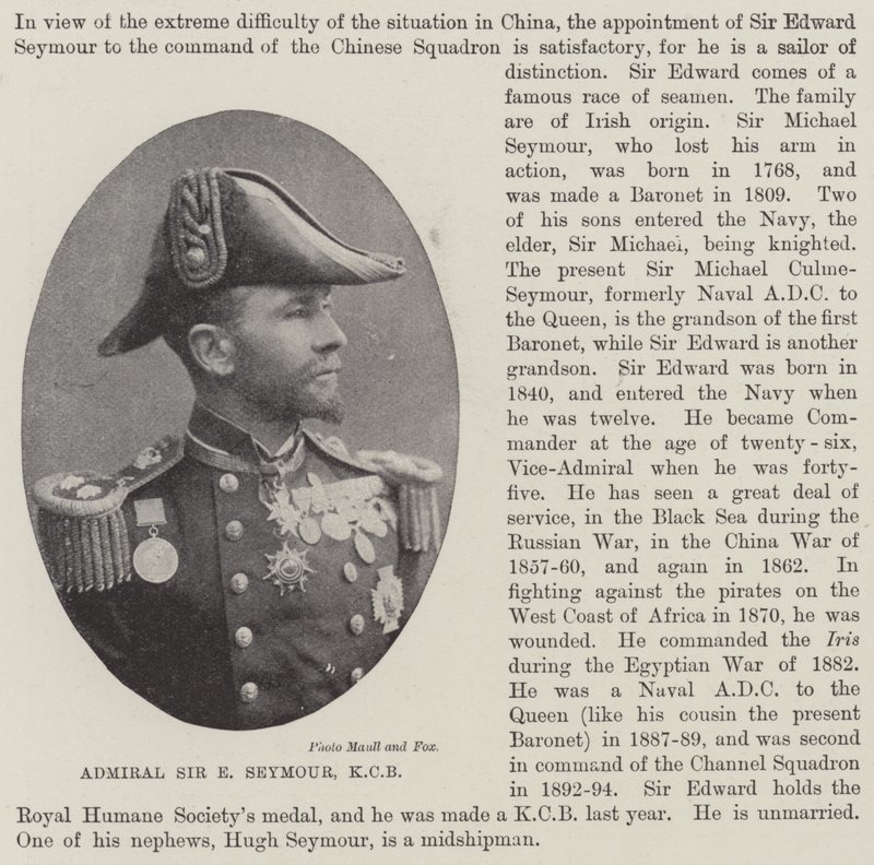 Sir E Seymour admirális, KCB alkotó: English Photographer