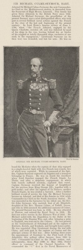 Sir Michael Culme-Seymour admirális, Baronet alkotó: English Photographer