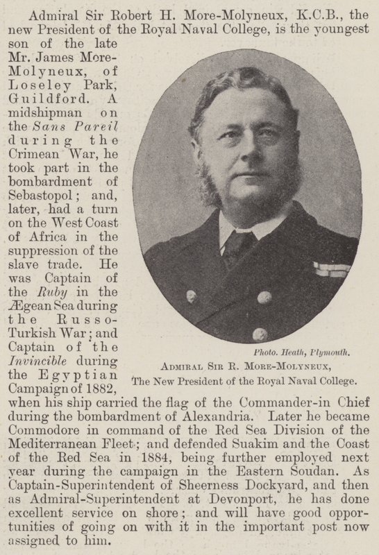 Sir R More-Molyneux admirális, a Royal Naval College új elnöke alkotó: English Photographer