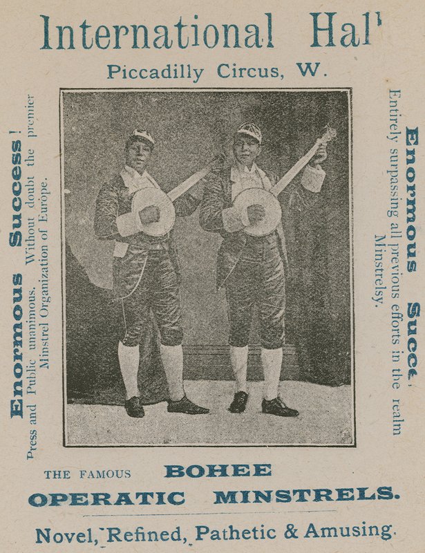 A híres Bohee Operatic Minstrels reklámja alkotó: English Photographer