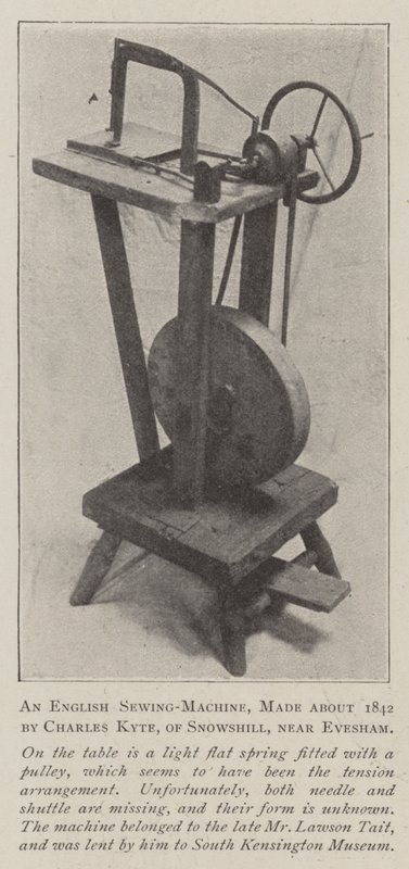 Egy angol varrógép, Charles Kyte 1842 körül, Snowshillből, Evesham közelében alkotó: English Photographer