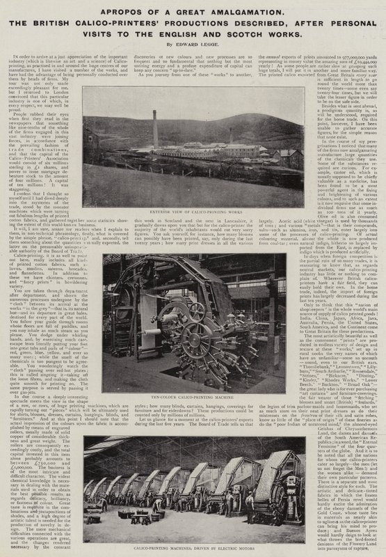 A brit Calico-Printers Productions egy nagy összeolvadás jegyében írta le, miután személyes látogatást tett az angol és a skót műveknél alkotó: English Photographer