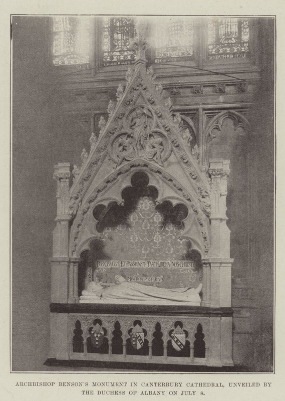 Bensons érsek emlékműve a canterburyi katedrálisban, amelyet Albany hercegné leplezett le július 8-án alkotó: English Photographer