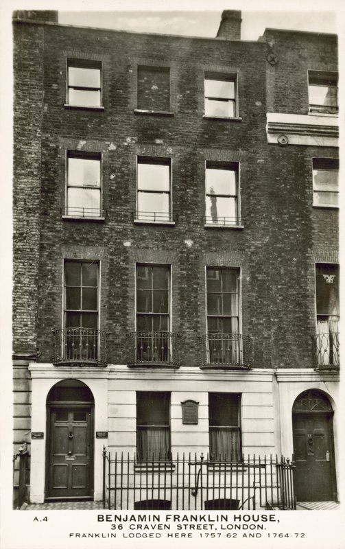 Benjamin Franklin háza, Craven Street, London (f/w fotó) alkotó: English Photographer