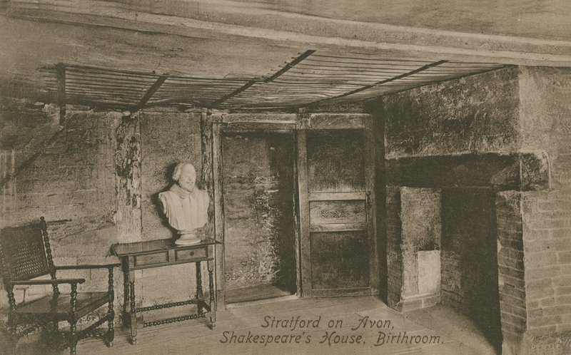 Fürdőszoba, Shakespeare-ház, Stratford upon Avon. 1913-ban feladott képeslap. alkotó: English Photographer